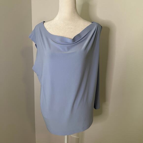 Norma Kamali light blue drop shoulder top size L - Picture 3 of 12